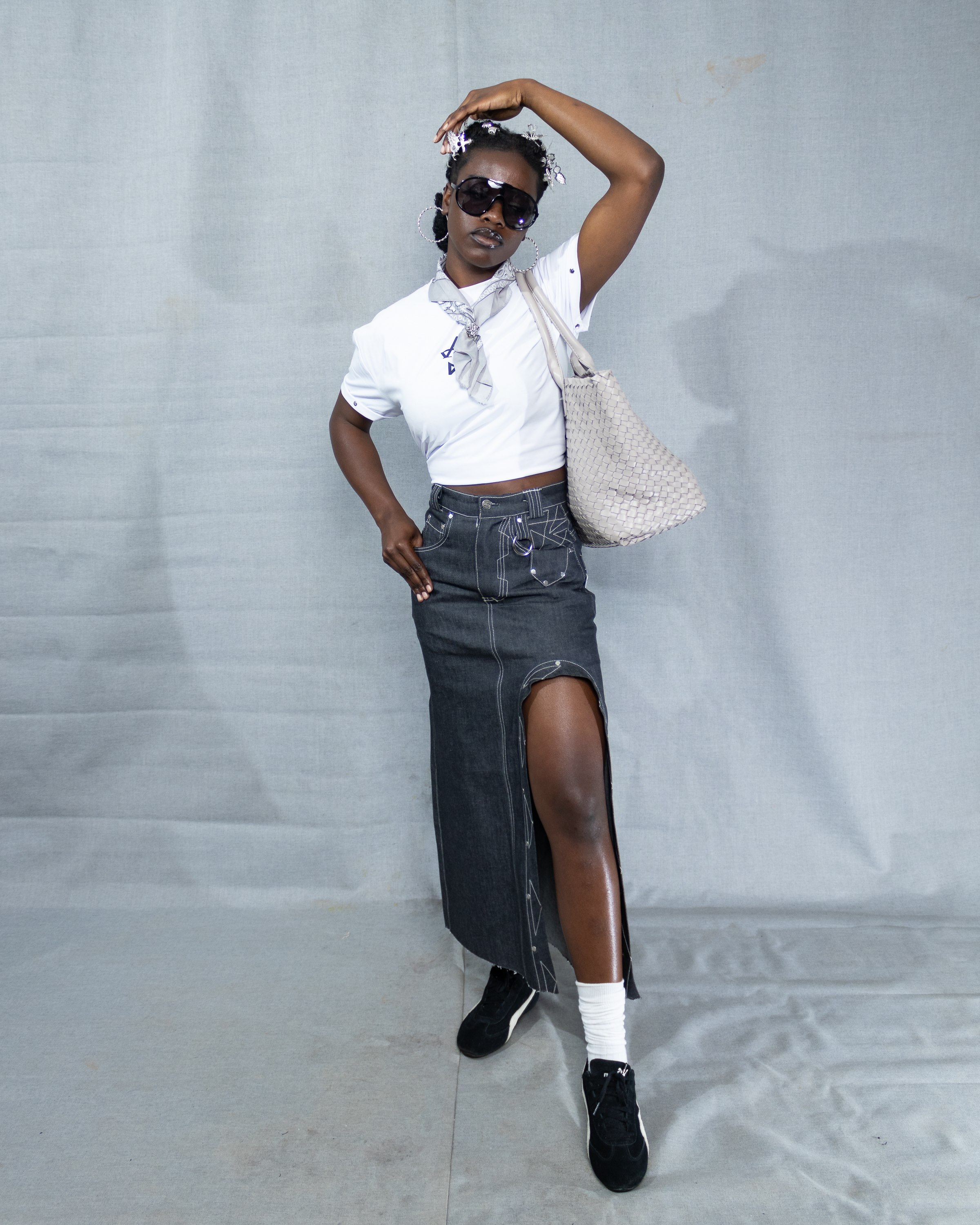 Architectural Denim Skirt